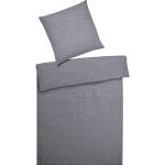 Graue Elegante Bettwäsche mit Reißverschluss aus Stoff kühlend 155x220 