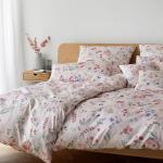Rosa Elegante Baumwollbettwäsche mit Reißverschluss aus Jersey 155x220 