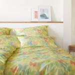 Sonnengelbe Elegante Baumwollbettwäsche mit Reißverschluss aus Jersey 135x200 
