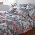 Reduzierte Rosa Blumenmuster Elegante Nachhaltige Bettwäsche Sets & Bettwäsche Garnituren aus Mako-Satin trocknergeeignet 135x200 