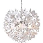 Elegante Pendelleuchte, Krone mit Kristall Blüten & Steinen aus Acryl Ø50cm E14
