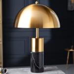 Elegante Tischlampe BURLESQUE 52cm gold mit schwarzem Marmorfuß