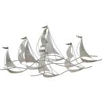Reduzierte Silberne Maritime Beliani Wanddeko mit Boot-Motiv aus Metall 