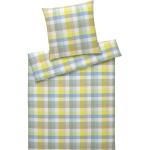 Gelbe Karo Elegante Liberty Seersucker Bettwäsche mit Reißverschluss aus Seersucker 135x200 