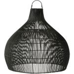 Eleganter Lampenschirm in Birnenform aus Rattan – Zeitlose Eleganz in Schwarz