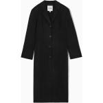 Schwarze Elegante COS Maxi Nachhaltige Wollmäntel aus Wolle für Damen Größe S 