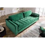 Design 3er Lounge Sofa COZY VELVET 220cm smaragdgrün Samt Federkern