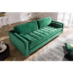 Design 3er Lounge Sofa COZY VELVET 220cm smaragdgrün Samt Federkern