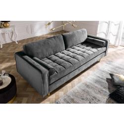 Design 3er Lounge Sofa COZY VELVET 220cm grau Samt Federkern