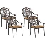 Reduzierte Dunkelbraune Retro Beliani Gartenstühle Metall aus Aluminium stapelbar Breite 50-100cm, Höhe 50-100cm, Tiefe 50-100cm 4-teilig 