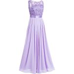 Violette Bestickte Elegante Maxi Lange Abendkleider mit Reißverschluss aus Chiffon Handwäsche für Damen Größe XS Große Größen für den für den Sommer 