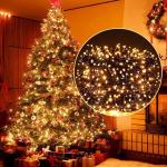 Weihnachten Lichterkette,BANNILU 40LED Schneeflocke Lichterkette 6M Batteriebetriebene Lichterketten,Wasserdicht Außen Innen Weihnachtsbaum Stimmungslichte für Zimmer Party Garten DIY Deko Warmweiß