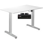 Elektrisch höhenverstellbar EXETA Tisch Schreibtisch weiß + Tischplatte weiß ( 120 x 75 x 2,5 cm),Homeoffice Set