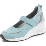 Blaue Slipper in Komfortweite aus Nappaleder mit herausnehmbarem Fußbett für Damen Größe 39 