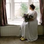 Elfenbeinfarbene Blumenmuster Elegante Maxi Brautkleider & Hochzeitskleider aus Spitze für Damen Größe XXS Große Größen 