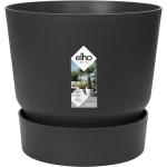 Schwarze 16 cm Elho Runde Pflanzkübel & Blumentöpfe 16 cm aus Kunststoff mit Wasserspeicher 