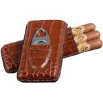 Braune Zigarrenetuis aus Leder für Herren 