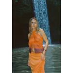 Reduzierte Orange Sommerkleider durchsichtig aus Mesh für Damen Größe XXL 