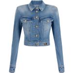 Reduzierte Blaue Elisabetta Franchi Mini Übergangsjacken aus Baumwolle für Damen Größe XL 