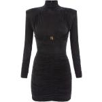 Reduzierte Schwarze Bestickte Elegante Elisabetta Franchi Mini Minikleider & kurze Kleider mit Reißverschluss aus Jersey für Damen Größe L 