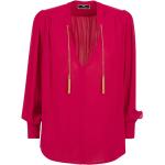 Reduzierte Pinke Bestickte Elisabetta Franchi Stehkragenhemden aus Viskose für Damen Größe XS 