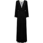 Reduzierte Schwarze Langärmelige Elisabetta Franchi Plisseekleider mit Kettenverzierung aus Polyamid für Damen Größe XS 