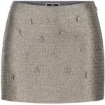 Reduzierte Graue Elisabetta Franchi Mini Tweedröcke mit Reißverschluss aus Tweed für Damen Größe XS 