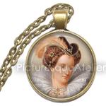Elizabeth I Halskette, Königin, Haus Tudor, Jungfrau Gloriana, Gute Königin Bess, Kunst Anhänger Glas Anhänger, Handgemachter Schmuck