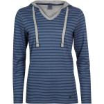 Dunkelblaue Maritime Langärmelige Elkline Nachhaltige Damensweatshirts mit Kapuze Größe L 