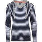 Dunkelblaue Maritime Damensweatshirts mit Kapuze Größe L 