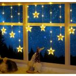 Reduzierte Sterne Sternlichterketten mit Weihnachts-Motiv aus Kristall mit Timer 