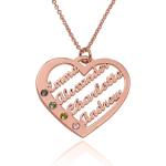 Reduzierte Rosa Herzketten Vergoldete personalisiert für Damen 