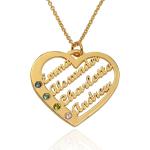 Reduzierte Goldene Herzketten vergoldet personalisiert für Damen 