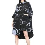 Schwarze Casual 3/4-ärmelige Ellazhu Midi Freizeitkleider aus Polyester für Damen Einheitsgröße für Partys für den für den Sommer 
