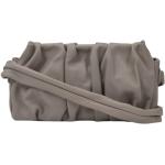 Reduzierte Graue Baguette-Taschen aus Kalbsleder mit Innentaschen für Damen klein 