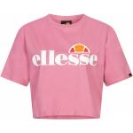 Pinke Kurzärmelige ellesse Alberta T-Shirts aus Baumwolle für Damen Größe M 