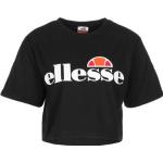 Schwarze Kurzärmelige ellesse Alberta T-Shirts aus Baumwolle für Damen Größe XS 