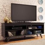 Reduzierte Schwarze TV Schränke & Fernsehschränke aus Holz 65”- 69” Breite 0-50cm, Höhe 100-150cm 