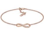 Goldene Infinity Armbänder & Unendlich Armbänder aus Rosegold mit Zirkonia für Damen 