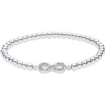 Weiße Elli Infinity Armbänder & Unendlich Armbänder aus Silber mit Diamant für Damen 