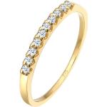 Goldene Elegante Runde Goldringe aus Gold 9 Karat mit Diamant mit Zertifikat für Damen Größe 58 