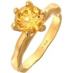 Goldene Elegante Elli Citrin Ringe aus Silber mit Citrin handgemacht für Damen Größe 58 