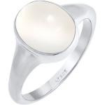 Reduzierte Silberne Elli Ovale Mondstein Ringe aus Silber für Damen Größe 58 