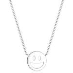 Elli Kette mit Anhänger »Smiley Face Emoji Happy 925 Sterling Silber«, silberfarben, Silber