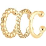 Reduzierte Goldene Elli Ear Cuffs & Ohrklemmen aus Silber handgemacht für Damen 3-teilig 