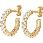 Goldene Elli Ohrhänger mit Zirkonia für Damen für Partys 