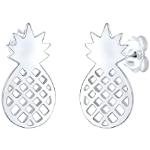 Reduzierte Silberne Elegante Elli Ananas-Ohrringe mit Ananas-Motiv aus Samt handgemacht für Damen 