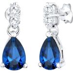 Blaue Elegante Elli Tropfen Ohrringe mit Zirkonia für Damen 
