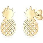 Goldene Elli Ananas-Ohrringe aus Silber für Damen 