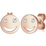 Rosa Elli Emoji Smiley Damenohrstecker aus Silber 